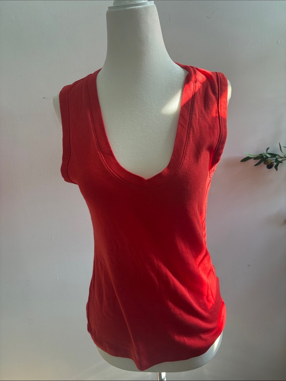 a new day Orange V-Neck Sleeveless Tank Top